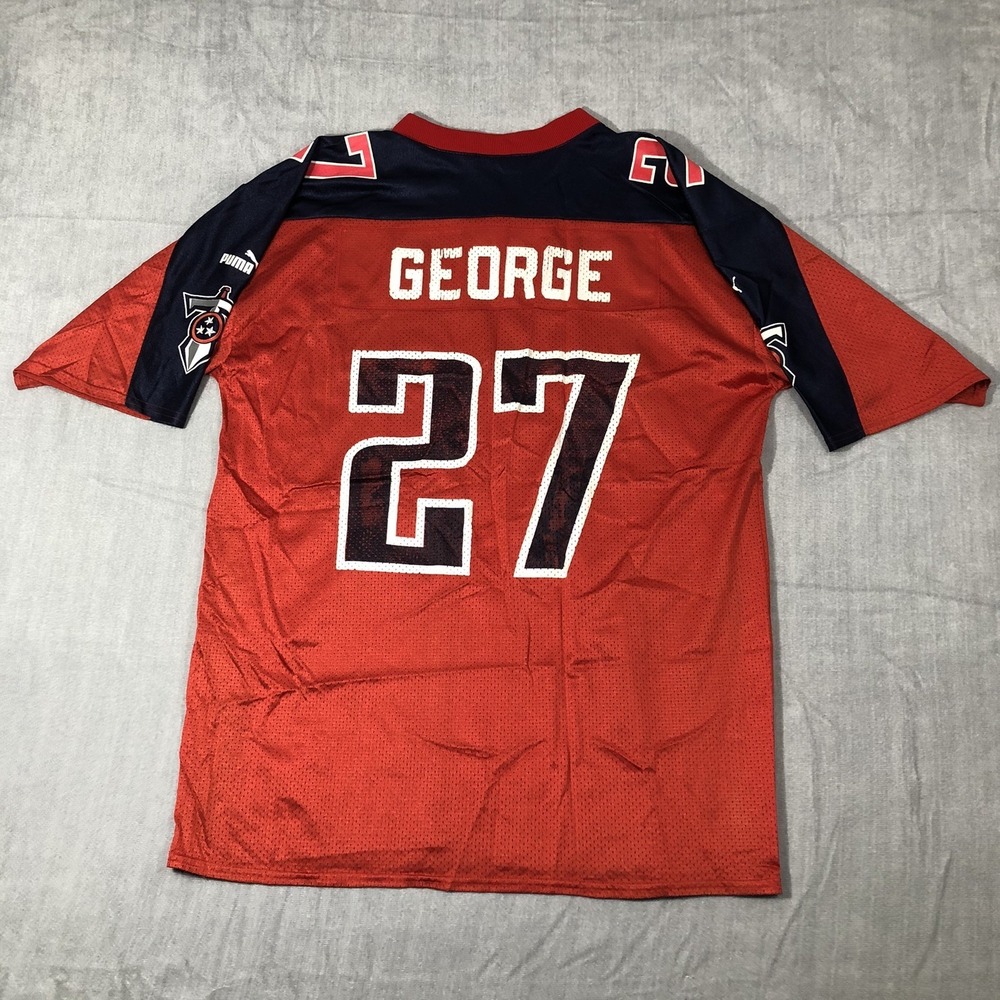 Puma Tennessee Titans‎ Jersey Mens L Red Eddie George 27 Vintage NFL Football